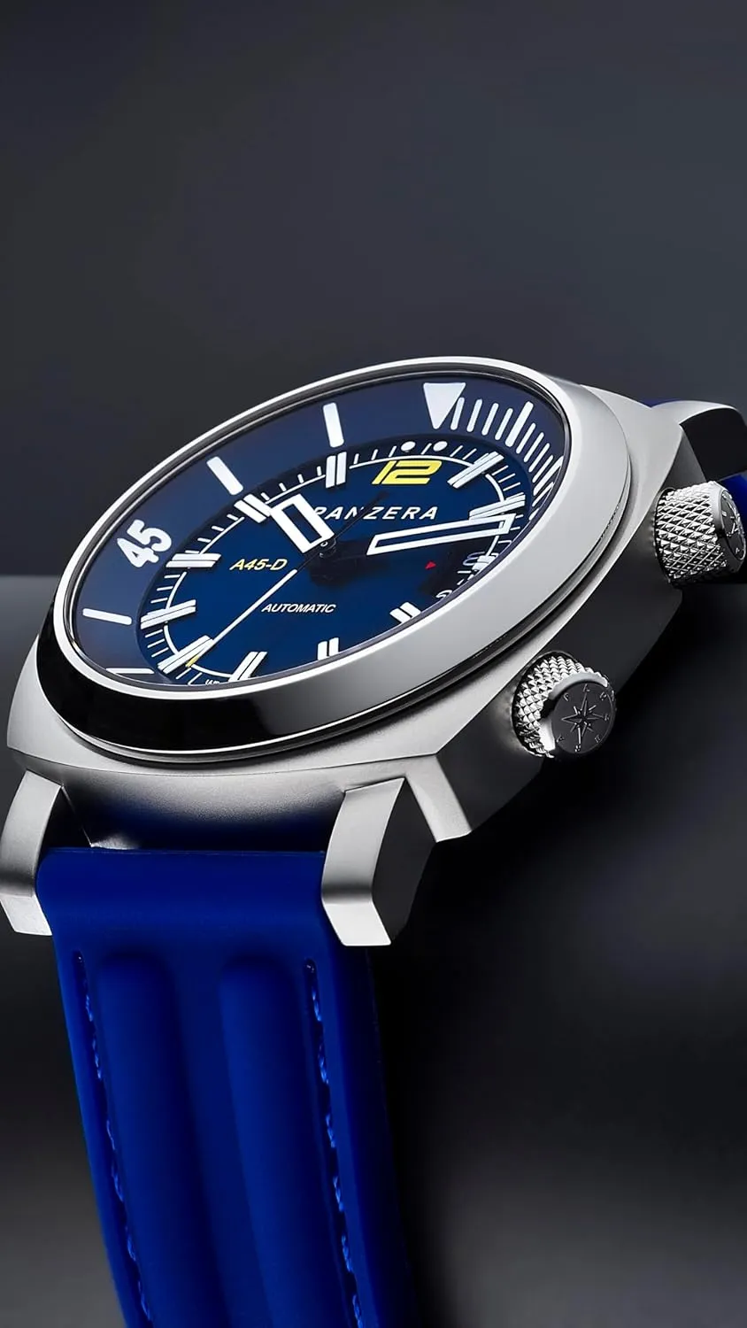 & Assembled in Australia Aquamarine 45D Stainless Steel Divers Watch - Analog Water Resistant Watch - Automatic Wrist Watches for Men obscene morris fragmentary reduce banker mercantile - Designed 