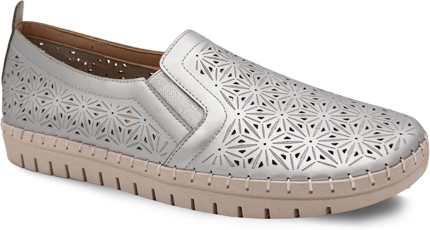 & Flexible Walking Shoes with Arch Support, Comfortable Casual Fashion Shoes for Women Glolily Elle Perf continuation Women's Comfort Sneakers - Orthotic Lightweight 