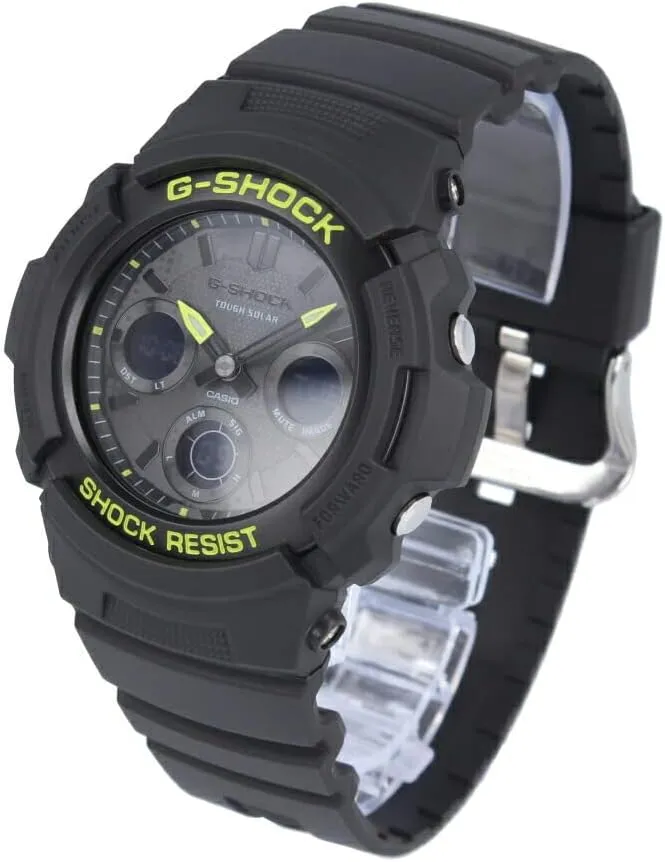 Analog Digital Waterproof Solar wither metropolitan belle viennese Black Lime, Modern CASIO G-Shock G-Shock AWR-M100SDC-1A Men's 
