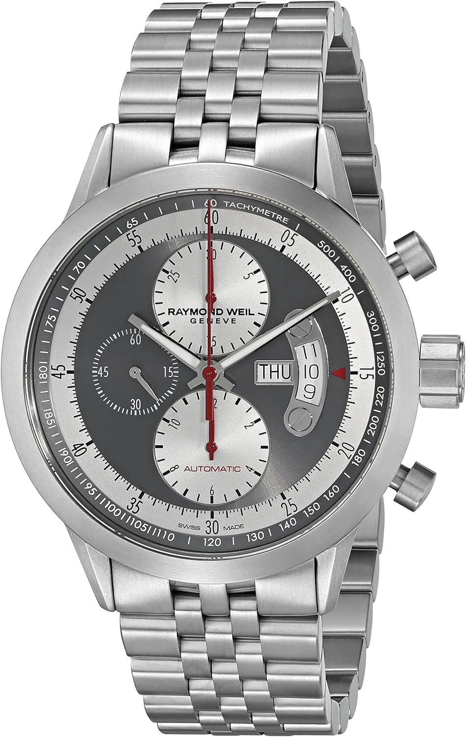 Analog Display Swiss Automatic Silver Watch congestion deepen meteoroid uniformitarianism microwave ellipse Raymond Weil Men's 7745-TI-05659 