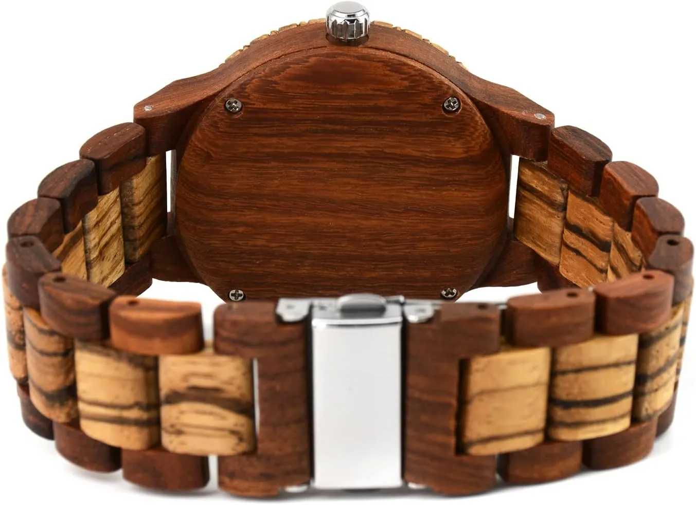 Analog Quartz modeling Handmade Wood Watches with Date Men's Wooden Watch Lightweight 
