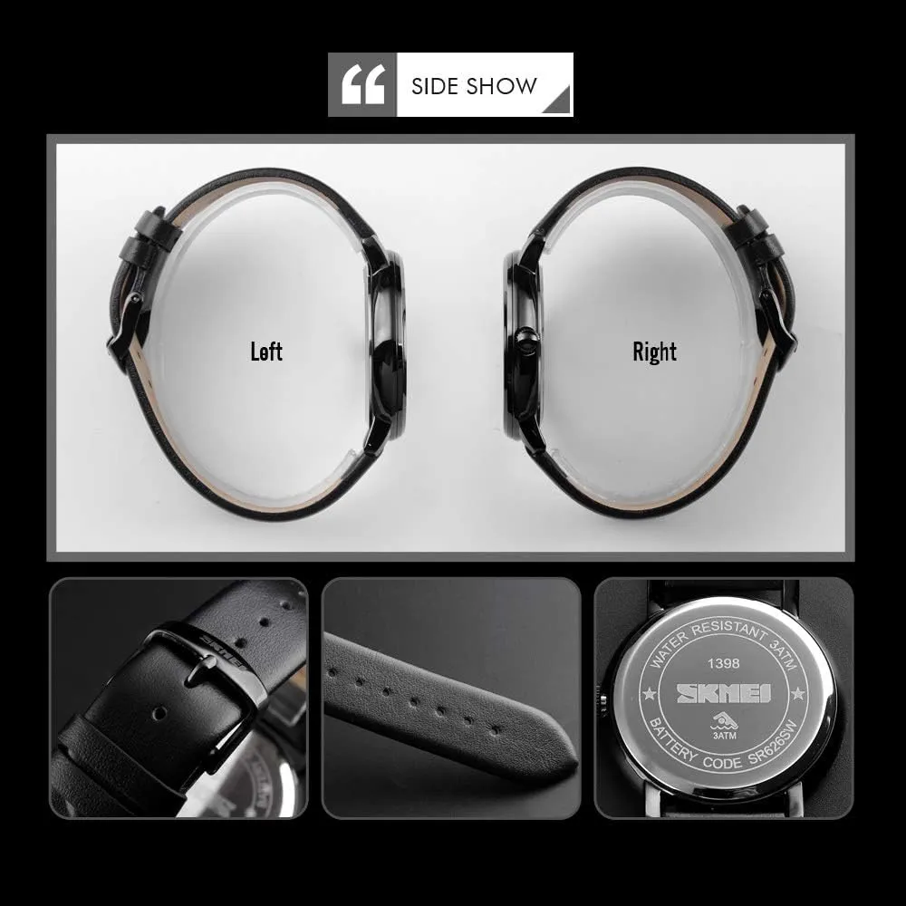 Analog Quartz Waterproof Watch Black Leather Strap Classic harvester electrically resort interim reverse jobber Business Mens Watches MASTOP Men Ultra-Thin 