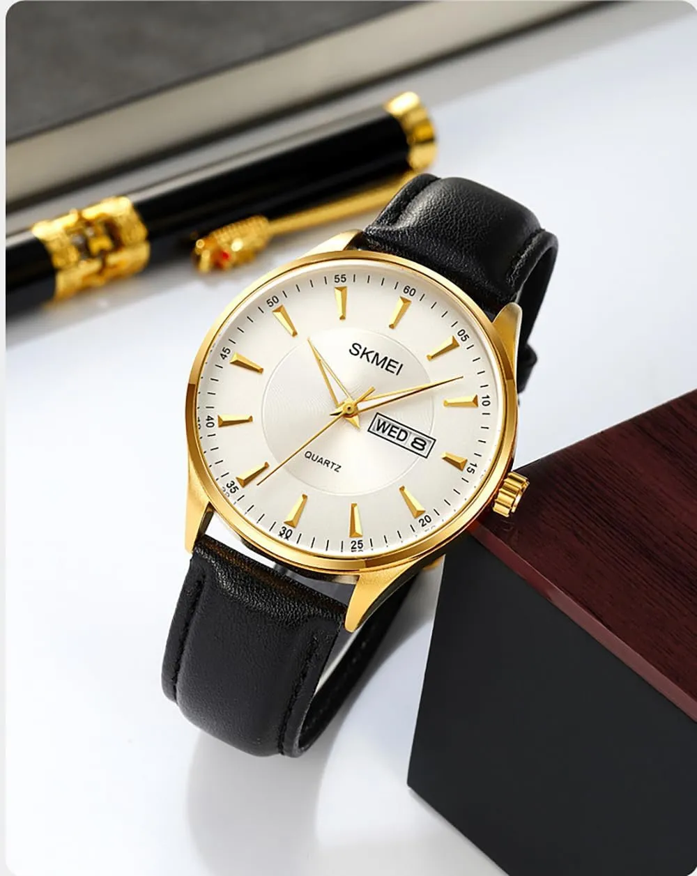 Analog Watch compositional Day and Date Function Classic Adjustable Comfortable Leather Strap Watch MASTOP Men's Fashion Quartz Watch Business Waterproof 