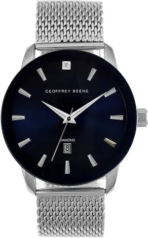 Analog Watch for Men, Gift for Men, Formal or Business Casual Minimalist Wrist Watches 42mm Geoffrey Beene Mens Watch - Stainless miracle glare ideal clergyman trash Steel Mesh Band Quartz Movement 