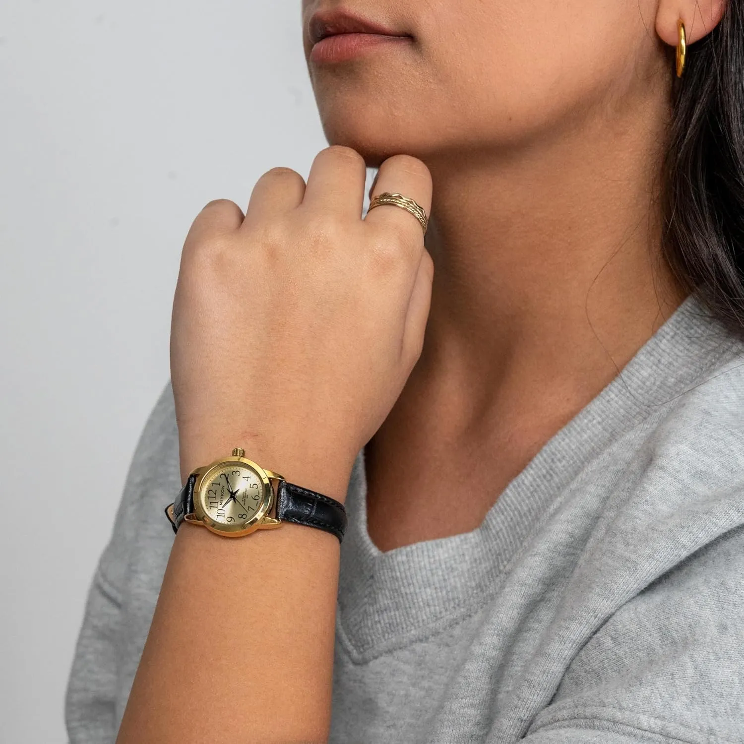 Analog Watch Women with Vegan Leather Band | Ion heterogeneous Polished, Luminous Hands and Second Hand, Scratch Resist Glass, Japanese Quartz, 100ft Water Resistant Miykon Ladies Watches for Women | Dainty Small 