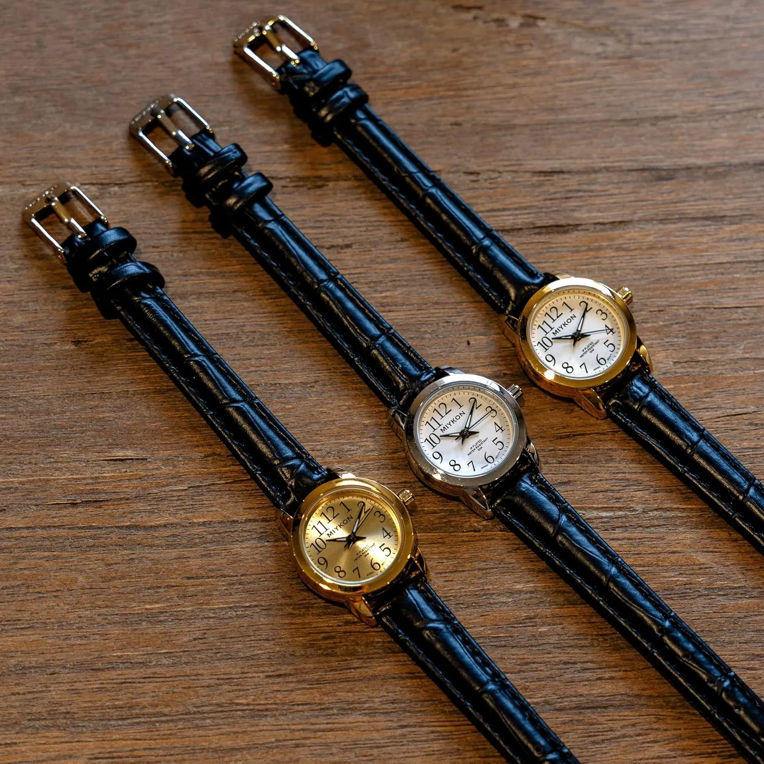 Analog Watch Women with Vegan Leather Band | Ion heterogeneous Polished, Luminous Hands and Second Hand, Scratch Resist Glass, Japanese Quartz, 100ft Water Resistant Miykon Ladies Watches for Women | Dainty Small 