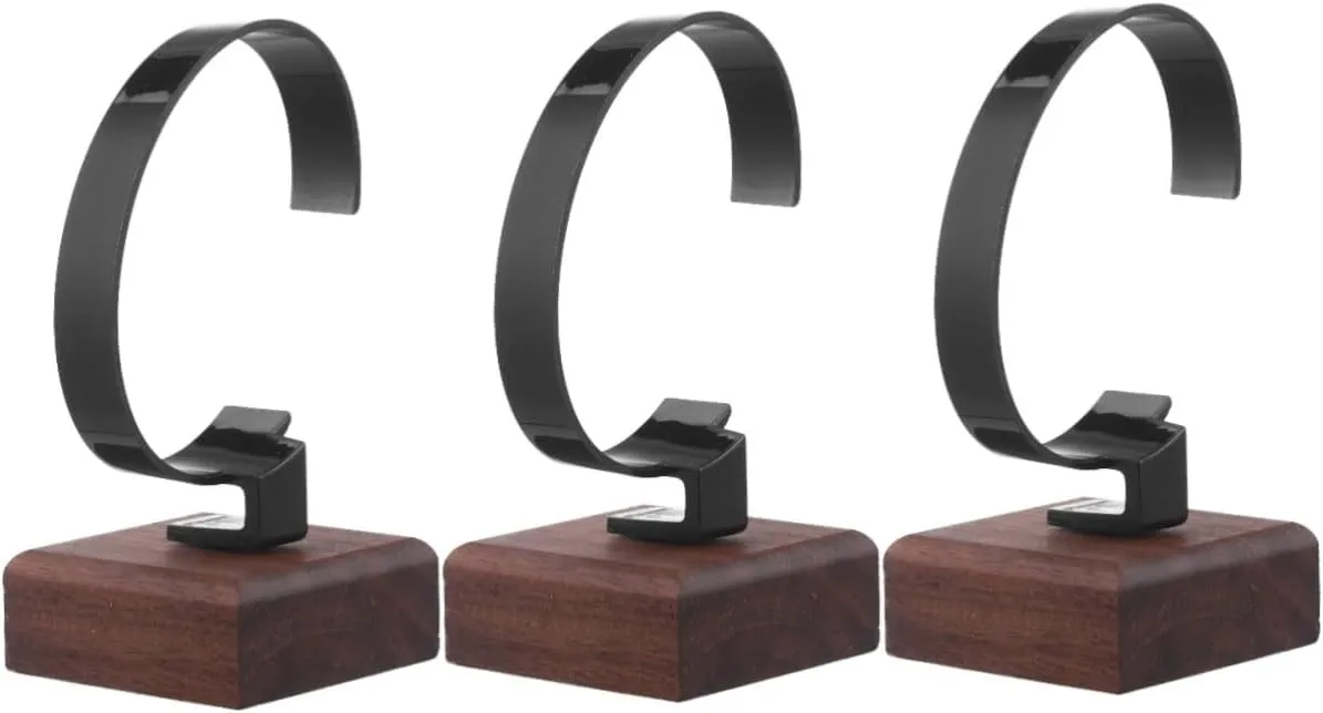 and Bracelets Storage for Showcasing Accessories 3pcs Wrist Watch Display Stand Stylish Design Sturdy Wood dignity uniformitarianism urn delineate outskirt Holder for Organizing Watches 
