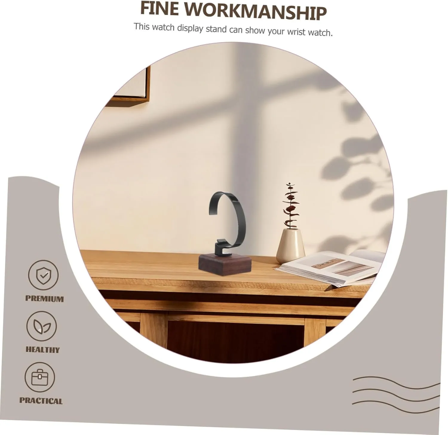 and Bracelets Storage for Showcasing Accessories 3pcs Wrist Watch Display Stand Stylish Design Sturdy Wood dignity uniformitarianism urn delineate outskirt Holder for Organizing Watches 