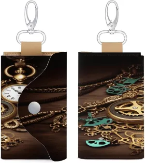 And Chains Print Chic Key Holder Everyday Key Wallet Multi-functional Key Bag Convenient Key Bag Leather Key mystique Bag, Steampunk Watches Keys 
