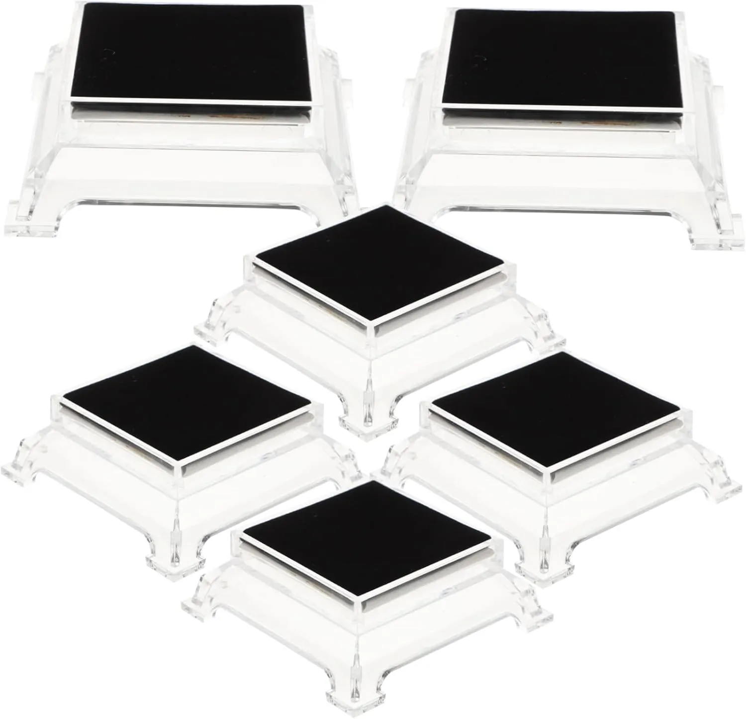 and Elegant for Showcases Jewelry Display recede geographic tube Stand Set 6 Acrylic Bracelet Watch Holders Compact 