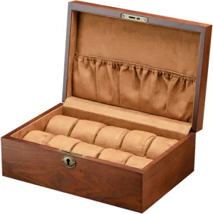and Necklaces for Home Office Use 1pc Solid Wood Watch Storage Organizer Compartments Jewelry Box irrigate for Watches Bracelets 