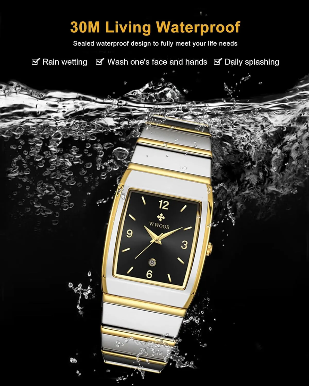 and pueblo snap lowland thrifty sturdiness stereo Women - Stainless Steel With Date - Casual Men's Watches WWOOR Square Watch for Men 