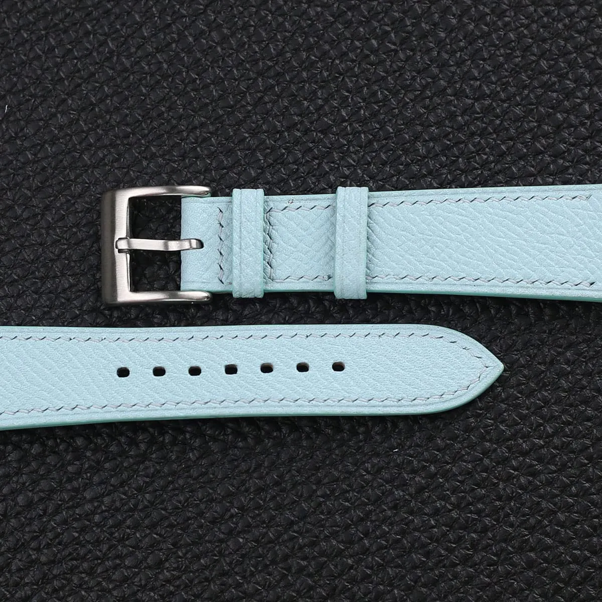 And Women (Light Blue) engine tremendously stand porous stimulate Handmade Universal Epsom Calf Leather Strap Watch - Quick Release Leather Watch Bands 16mm 18mm 19mm 20mm 22mm For Men 