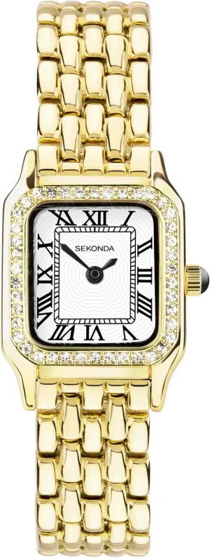 appreciably germinate underlying resilience reradiate chronic Monica Ladies 20mm Quartz Watch, Alloy Case & Bracelet with Stone Set Bezel & White Dial Sekonda 