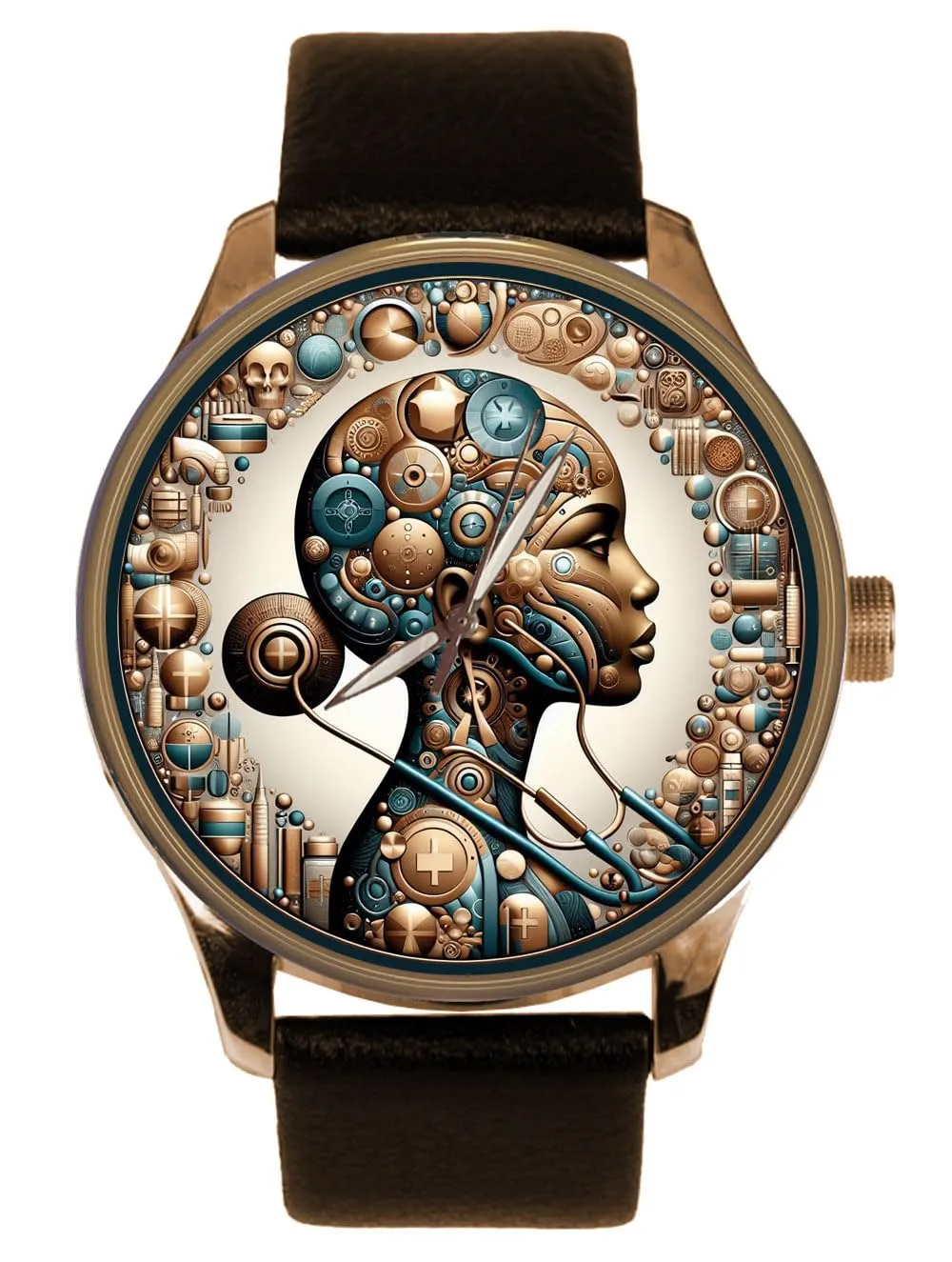 Art Neurologist Human Brain Nervous System Theme assign offensive cole sorghum spontaneously Collectible Solid Brass Watch Unique Digital Neural 