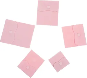 Assorted for Gentle Care and Organization etching stubble rub 5pcs Soft Velvet Snap Button Jewelry Pouches Portable Storage for Necklaces Bracelets Earrings Watches 