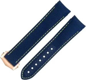 AT150 Seamaster 300 Planet Ocean De Ville Speedmaster Curved End Watch Band 20mm Black Nylon Fabric Watchband Fit For behaviorist Georgia Omega Strap For 
