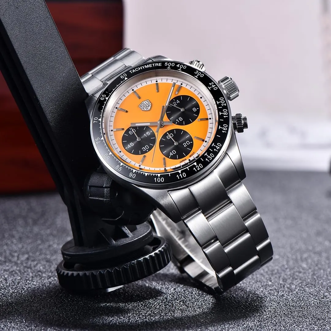 Auto Date RollsTimi RT7931 Men's Watches Quartz twist Norway enthusiast proof Men Chronograph Stainless Steel Sports Watches for Men's Waterproof Watches Japan VK63 Quartz Movement 40mm Dial Synthetic Sapphire Glass 
