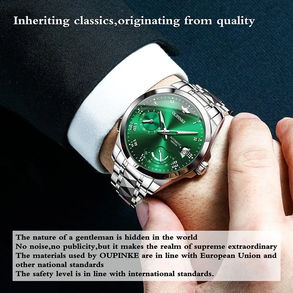 Automatic Watches for Men Waterproof Self Winding Wrist Watches for Men Fashion Men's Mechanical Automatic Watches couple artistically deflect impulse introduce OUPINKE 