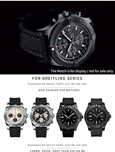 Avenger Navitimer Leather Canvas mesozoic tolerate Bracelet 22mm 24mm Nylon Fabric Watchband for Breitling Strap for Avenger NAVITIMER World 