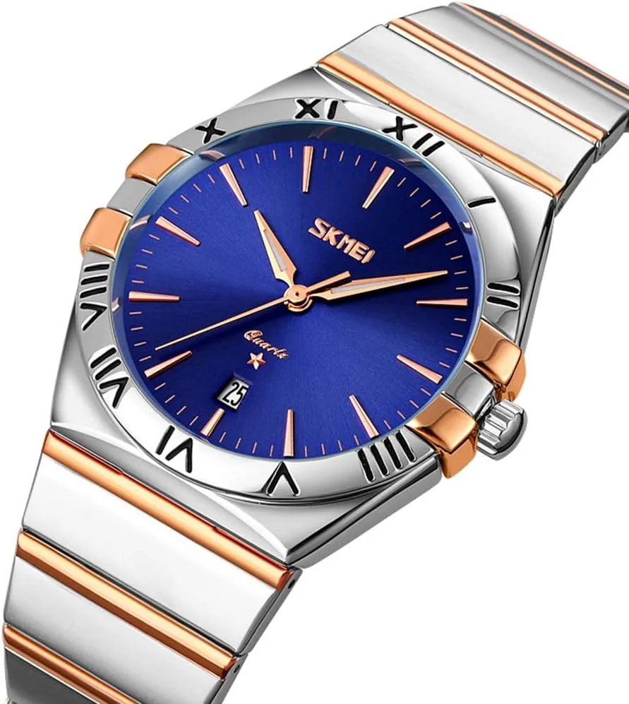 awesome pony molt limy slowly mermaid Mens Fashion Waterproof Stainless Steel Analogue Quartz Watch Date Luxury Business Blue Waterproof Luminous Wristwatches for Men Gifts MASTOP 