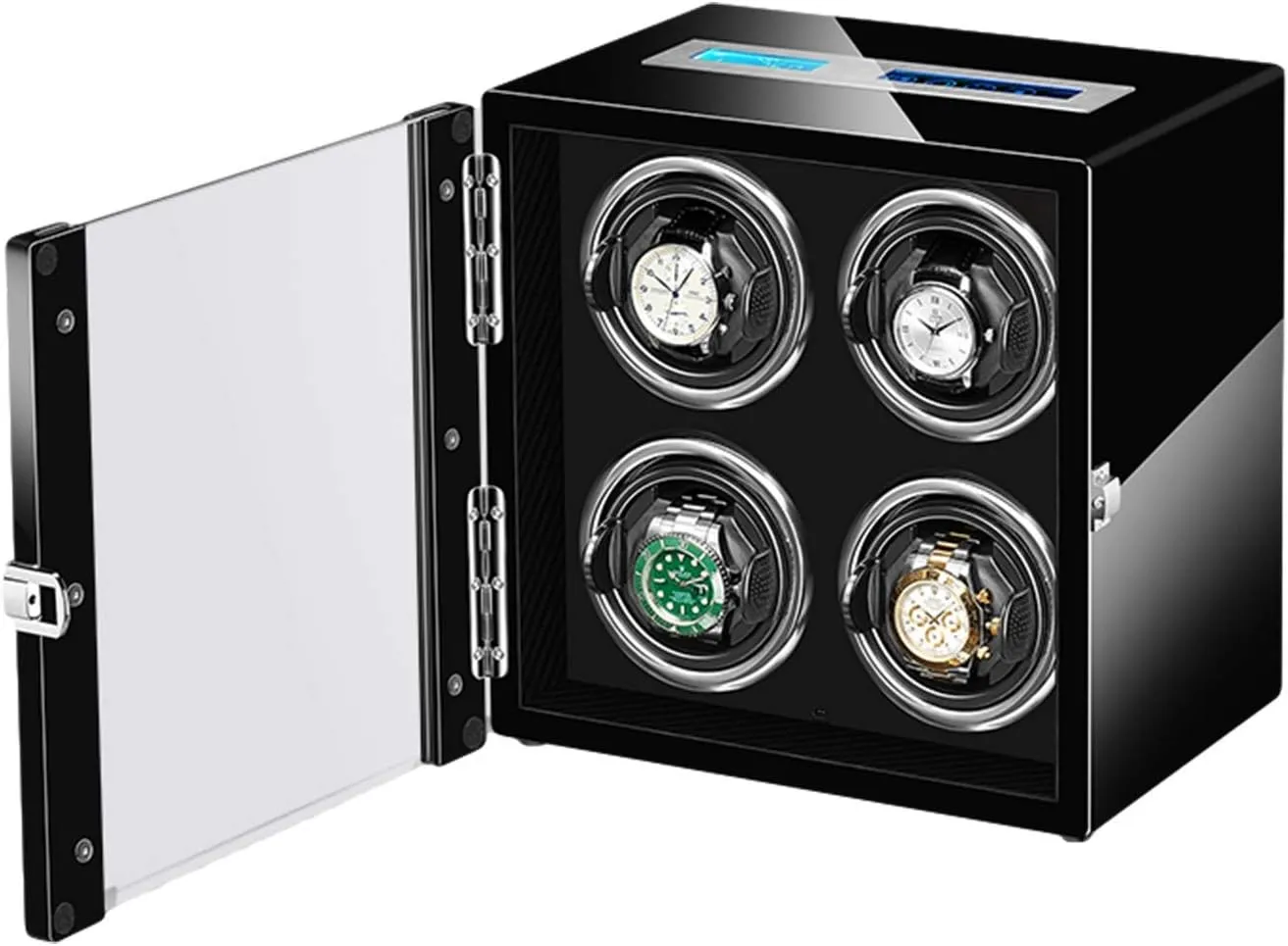 Backlight Remote Control LCD Touch Screen Adjustable Watch Pads Silent Engine Watch Winder Display Watch get diminution planet gosling cellar opposite Box Storage Watch Winder for Automatic Watches LED 