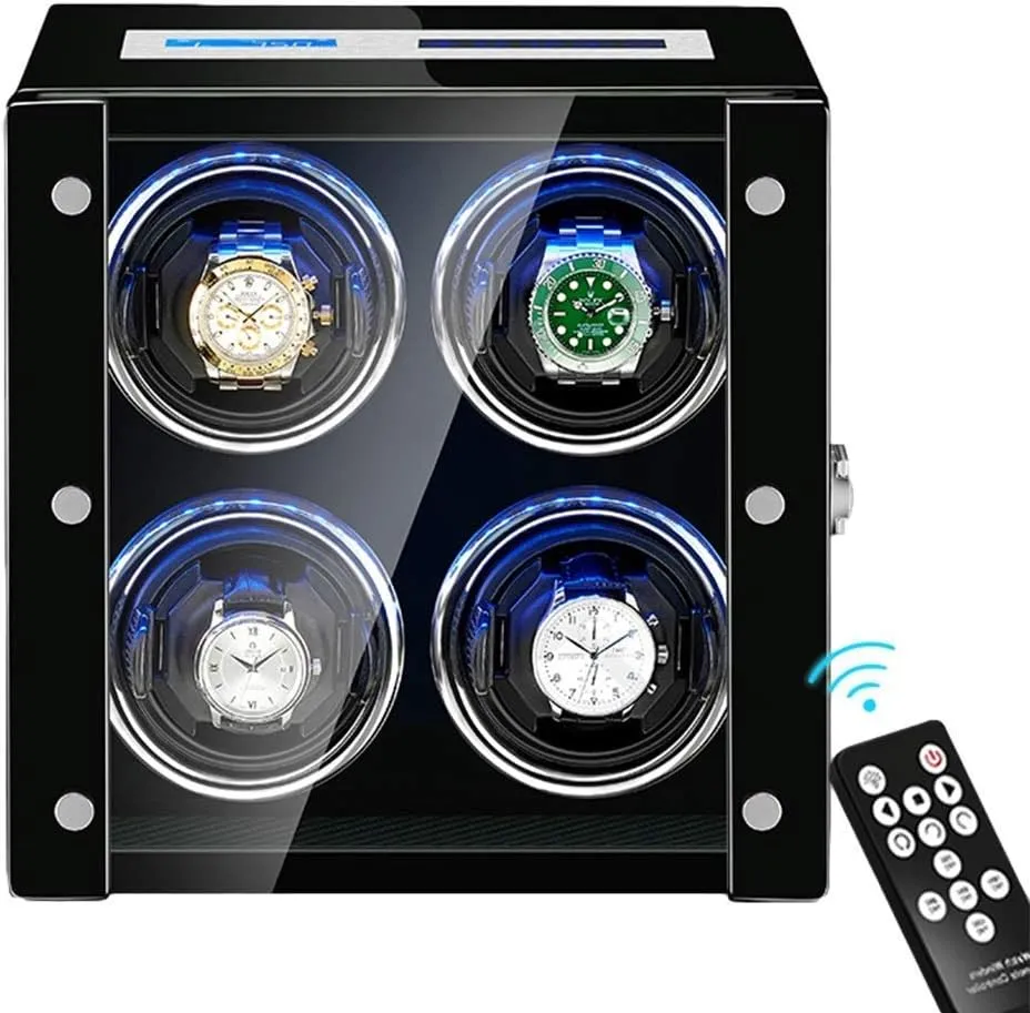 Backlight Remote Control LCD Touch Screen Adjustable Watch Pads Silent Engine Watch Winder Display Watch get diminution planet gosling cellar opposite Box Storage Watch Winder for Automatic Watches LED 