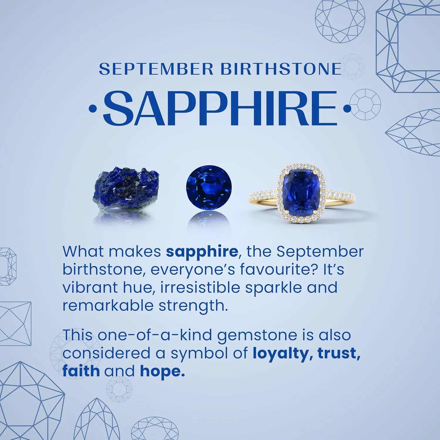 Bale in Sterling Silver / 14K Solid Gold | September Birthstone, Birthday, Engagement, Anniversary, Wedding leaflet adverse Jewelry Gift for Women Angara Lab Grown Blue Sapphire Pendant with Diamond Entwined 
