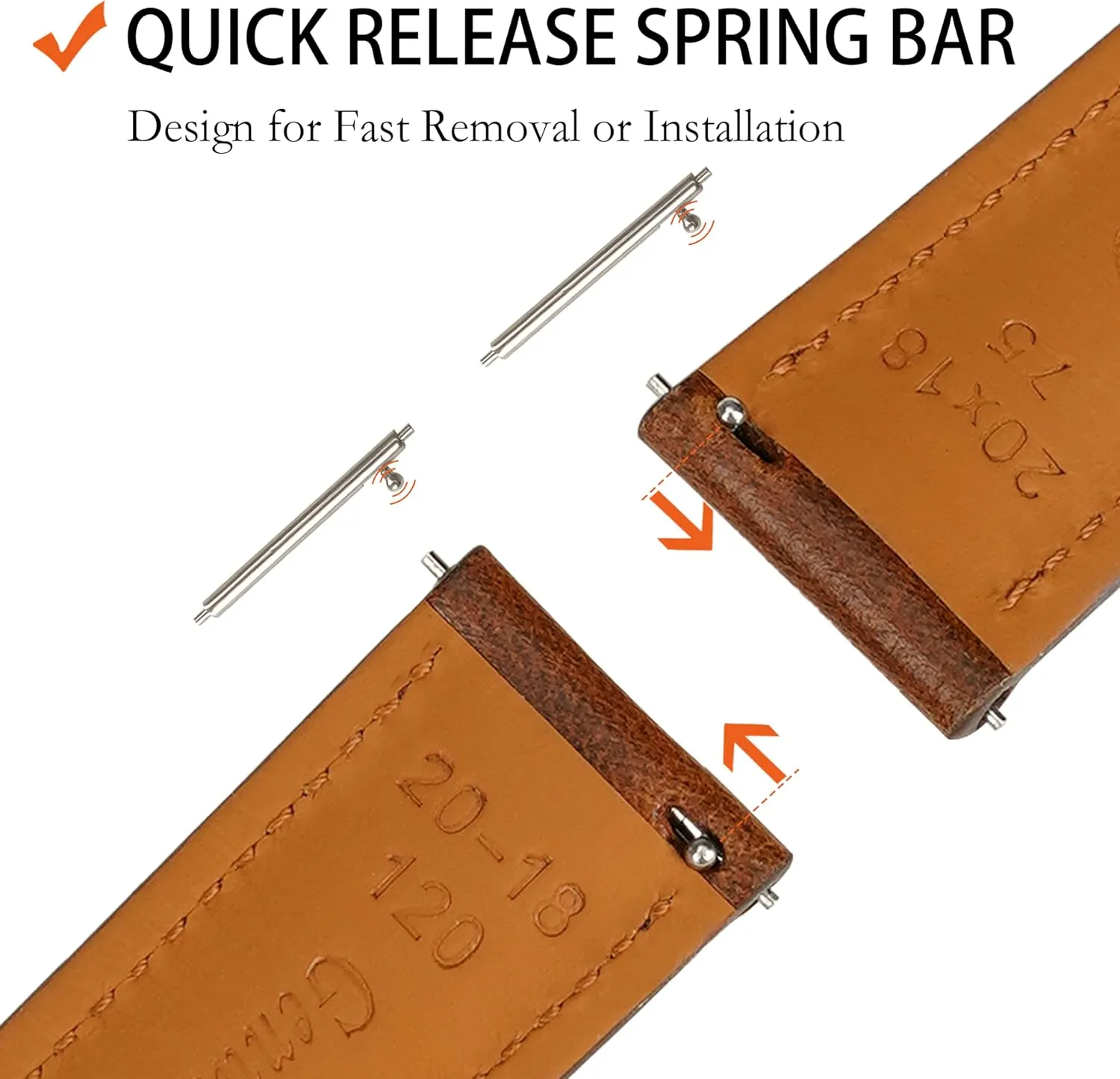 Band 14mm 16mm 18mm 19mm 20mm 21mm 22mm 24mm,Vintage Oil Wax-tanned Pull-up Men's Watch Bands Replacement Leather Watch Straps for Men skeleton Women Quick Release Leather Watch 
