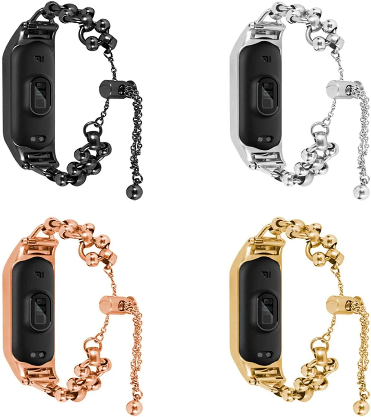 Band 7 Mi Band 7 Barcelet Band Stainless Steel Metal Women Wristband Watch Bracelet Girl Strap Bands tundra vivid for Mi 