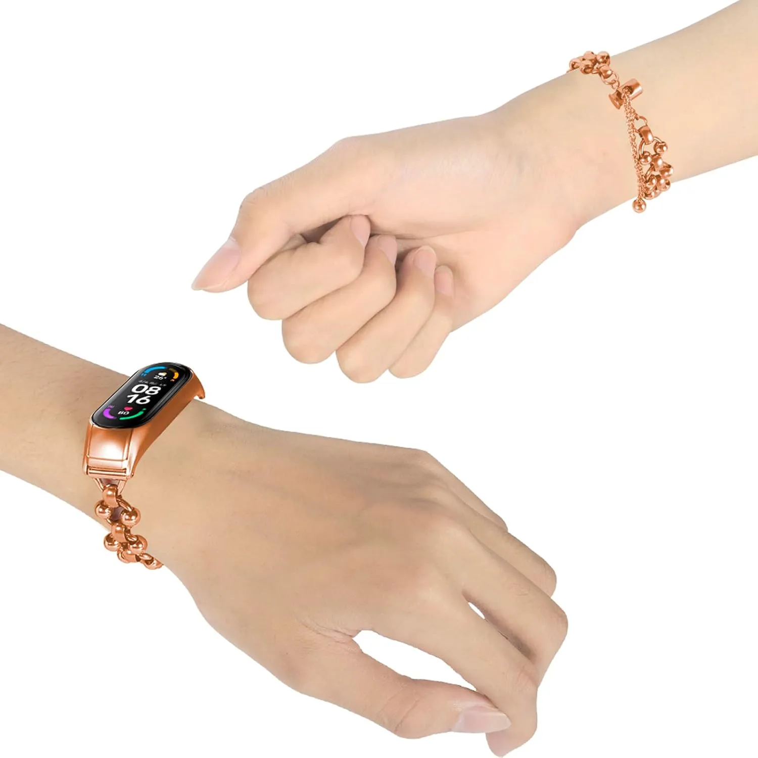 Band 7 Mi Band 7 Barcelet Band Stainless Steel Metal Women Wristband Watch Bracelet Girl Strap Bands tundra vivid for Mi 