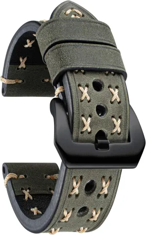 band boho vintage BINLUN Leather watch strap 20 mm 22 mm 24 mm 26 mm watch strap for men women smartwatch strap X-shape fabric strap forward with quick release watch 