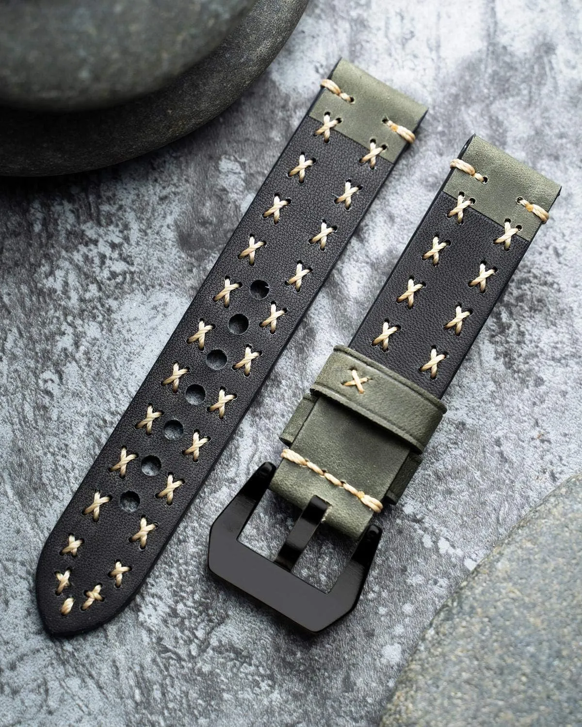 band boho vintage BINLUN Leather watch strap 20 mm 22 mm 24 mm 26 mm watch strap for men women smartwatch strap X-shape fabric strap forward with quick release watch 