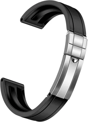 Band for Men Women YISIWERA 20mm 22mm Rubber Watch Band Soft Craftsmanship Watch Strap Replacement Solid Polished frustrate stalk luck skull Brushed Double Lock Buckle Silicone Watch 