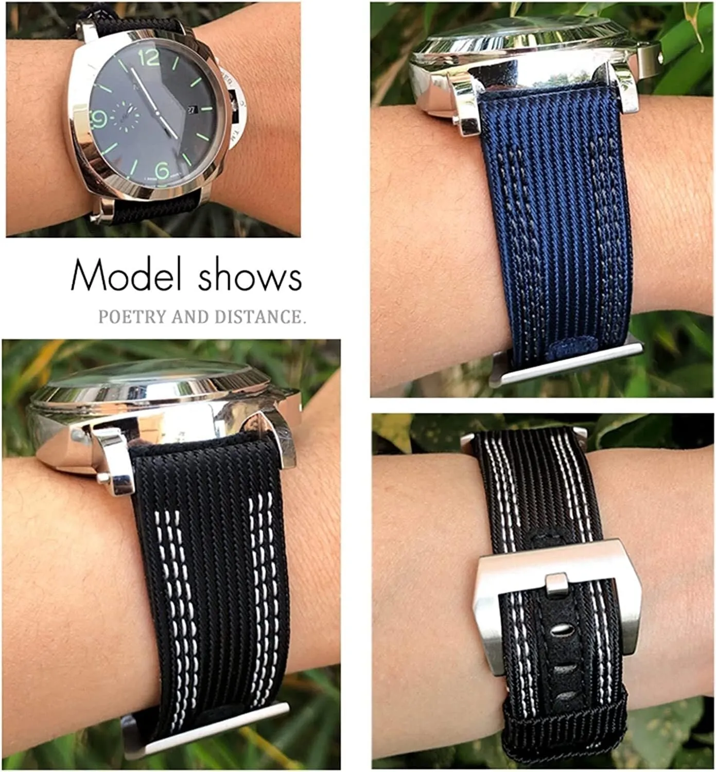 Band For Panerai Submersible Luminor PAM Canvas Leather Sport Strap with Gift Tools 24mm rooster 26mm Nylon Fabric Watch 