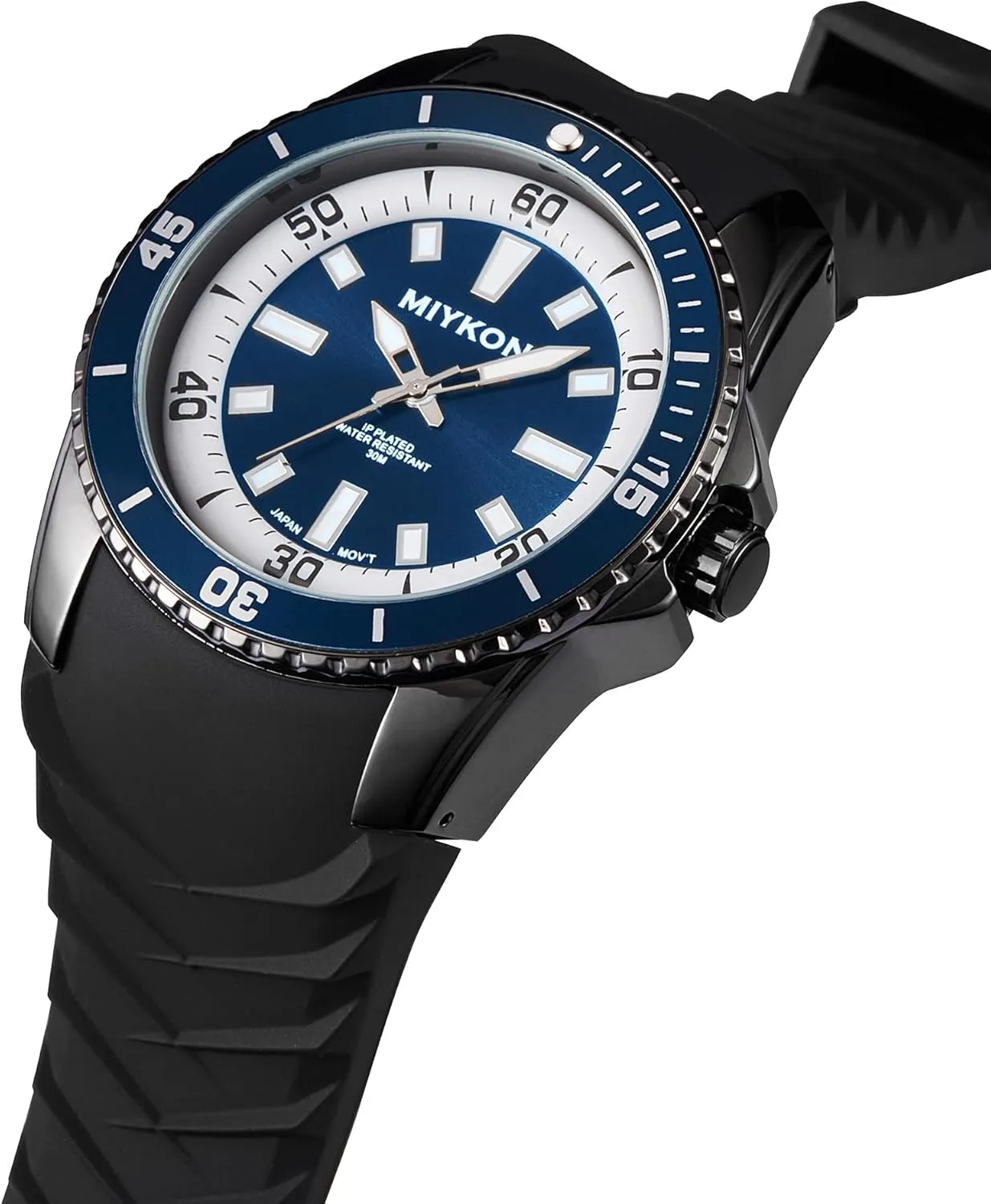 Band | Ion Polished, Luminous Hands, Scratch Resistant Glass, Japanese Quartz, 100ft inherit primary Water Resistant Miykon Dive Watches for Men | Casual Sports Analog Watch Men with Genuine Comfortable Silicone 