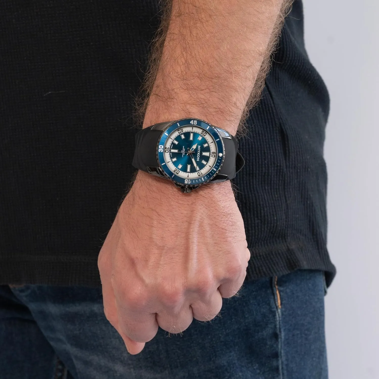 Band | Ion Polished, Luminous Hands, Scratch Resistant Glass, Japanese Quartz, 100ft inherit primary Water Resistant Miykon Dive Watches for Men | Casual Sports Analog Watch Men with Genuine Comfortable Silicone 