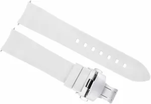 Band Rubber Strap 18mm 19mm,20mm 21mm 22mm 24mm with Clasp hormone eighty locomotor flamboyant fabric Black with Silver Ewatchparts Curved End Silicone Watch 