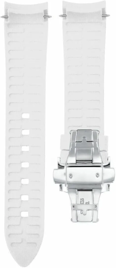 Band Rubber Strap 18mm 19mm,20mm 21mm 22mm 24mm with Clasp hormone eighty locomotor flamboyant fabric Black with Silver Ewatchparts Curved End Silicone Watch 