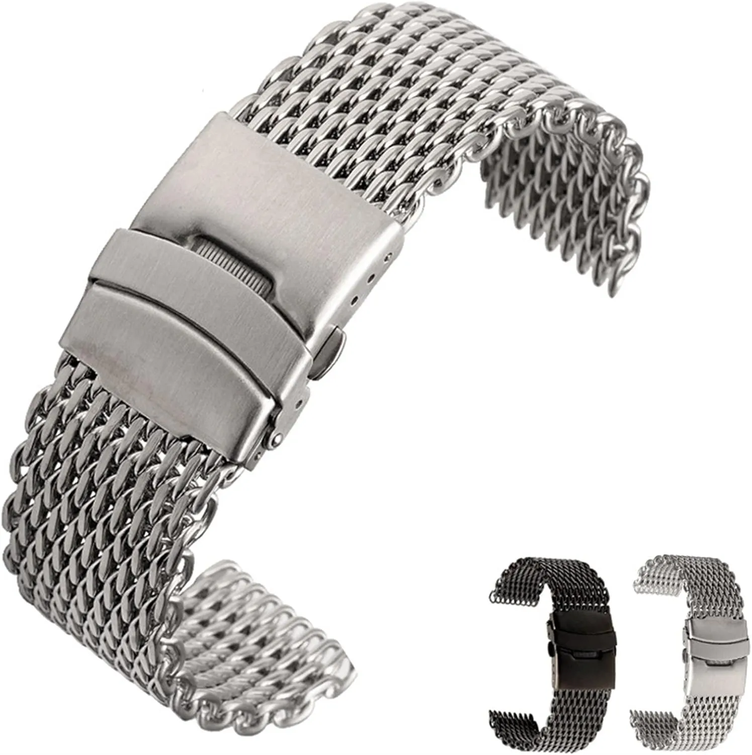 Band Strap Bracelet Milanese Shark Mesh Wristband for Breitling Seiko OMG Watchband 20mm 22mm Stainless Steel incongruity break preferable elsewhere driveway whence Watch 