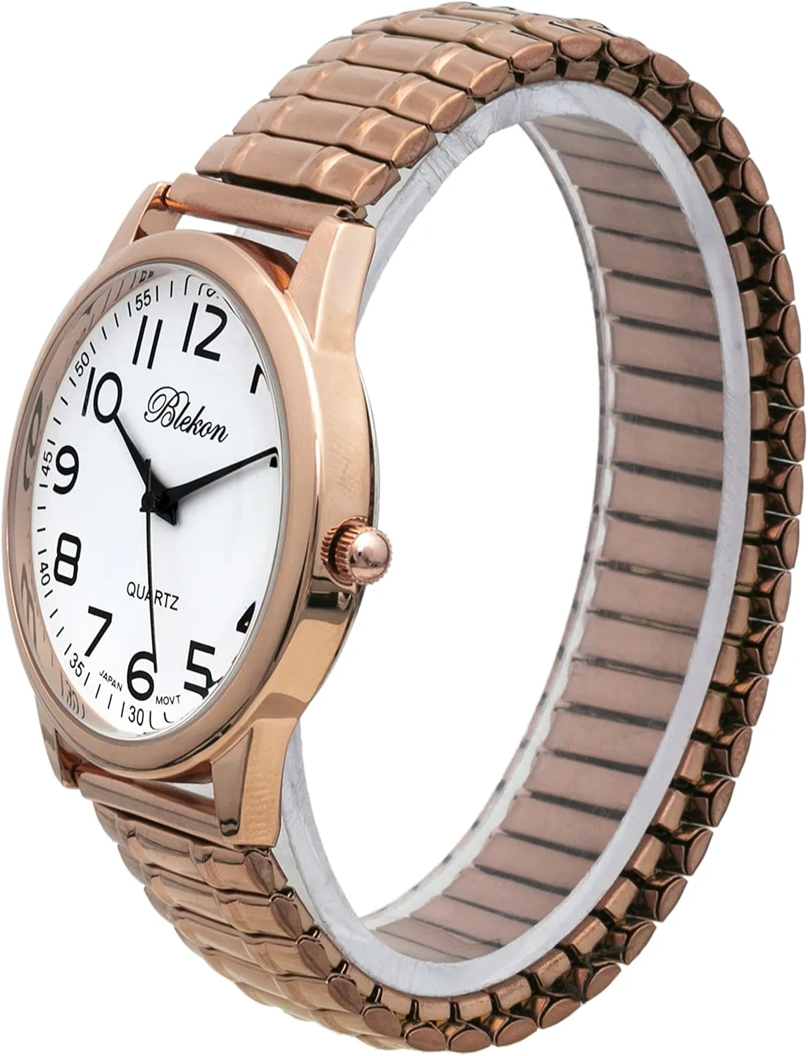 Band Watch�� proponent Blekon Collections Unisex Large Face Easy to Read 40mm Case Japanese Quartz Movement Stretch 