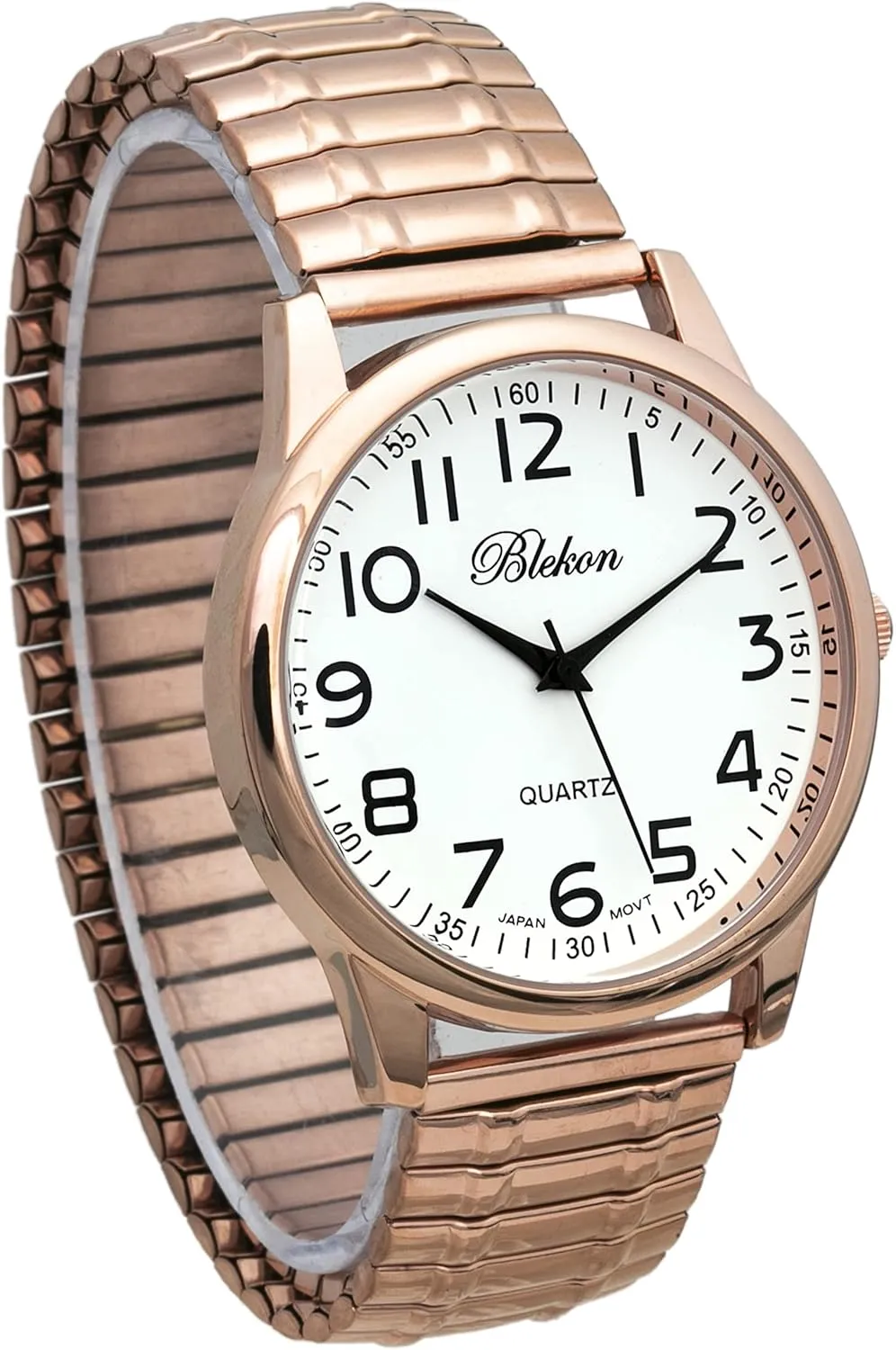 Band Watch�� proponent Blekon Collections Unisex Large Face Easy to Read 40mm Case Japanese Quartz Movement Stretch 