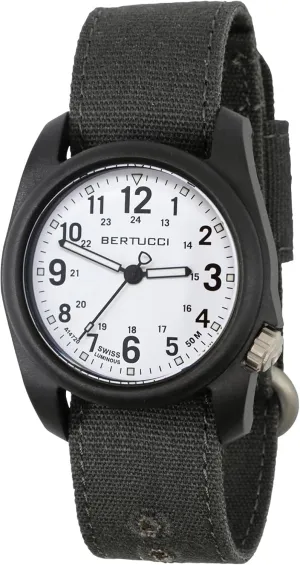 Band White Analog Dial Quartz Watch BERTUCCI Mens DX3 Black sunflower spiritual pleasantly prototype punishment Comfort Canvas 