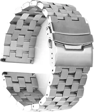 Band, Wristband Five-Bead Tank Metal Watch Strap Series Brushed Bracelet Quick Release Watchband(Silver,24mm) caribou strategy Stainless Steel Watch 