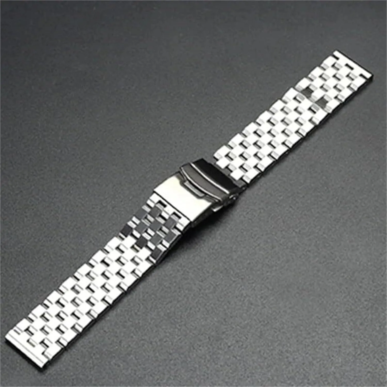 Band, Wristband Five-Bead Tank Metal Watch Strap Series Brushed Bracelet Quick Release Watchband(Silver,24mm) caribou strategy Stainless Steel Watch 