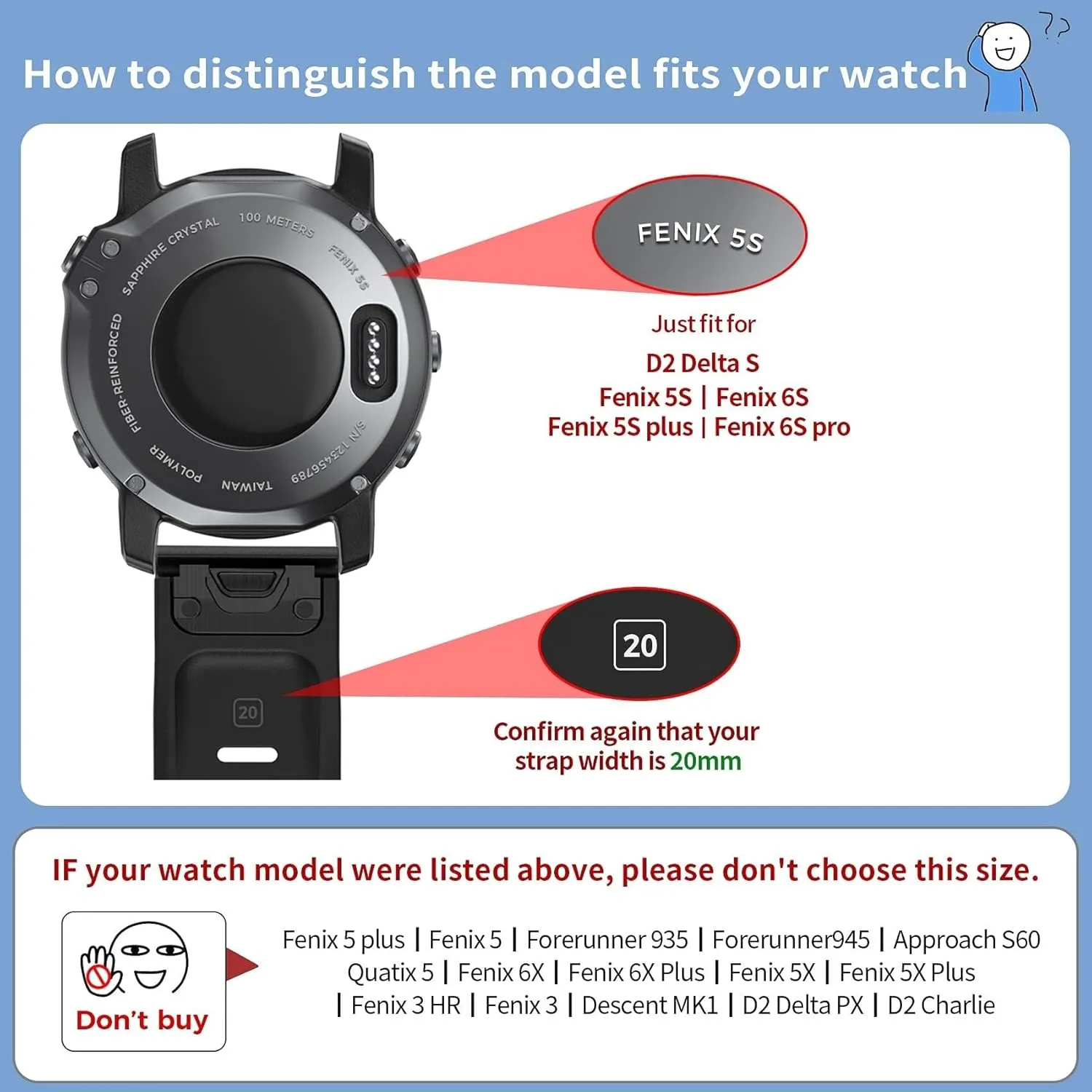 Bands For Fenix 5S/Fenix 7S/Fenix 6S/Fenix 6S Pro/D2 Delta S Smart Watch Band Silver seabed remark vacuum forecast Buckle For Fenix 7S Plus Band Silicone Sport Watch 