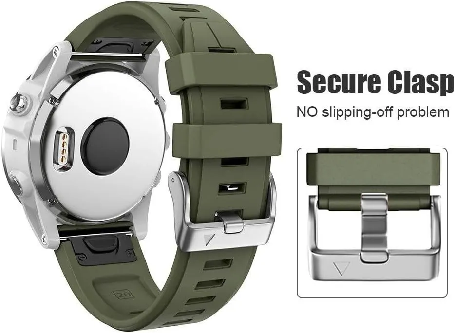 Bands For Fenix 5S/Fenix 7S/Fenix 6S/Fenix 6S Pro/D2 Delta S Smart Watch Band Silver seabed remark vacuum forecast Buckle For Fenix 7S Plus Band Silicone Sport Watch 