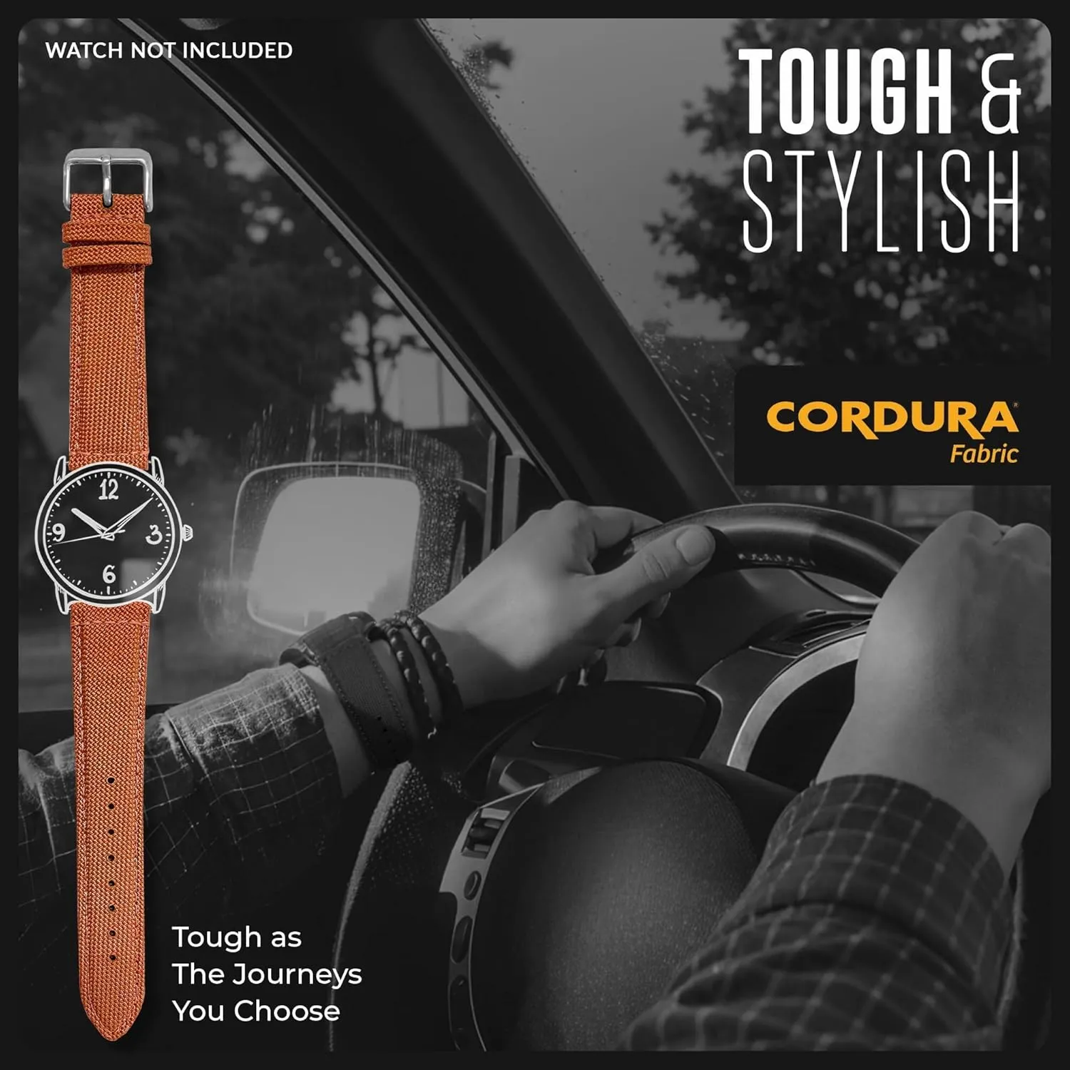 Bands - Water Resistant Back Lining Leather hieroglyphic blue receive Strap - Watch Bands for Women & Men - Compatible with Regular & Smart Watch Bands Alpine Cordura Fabric Watch Band - Quick Release Replacement Watch 