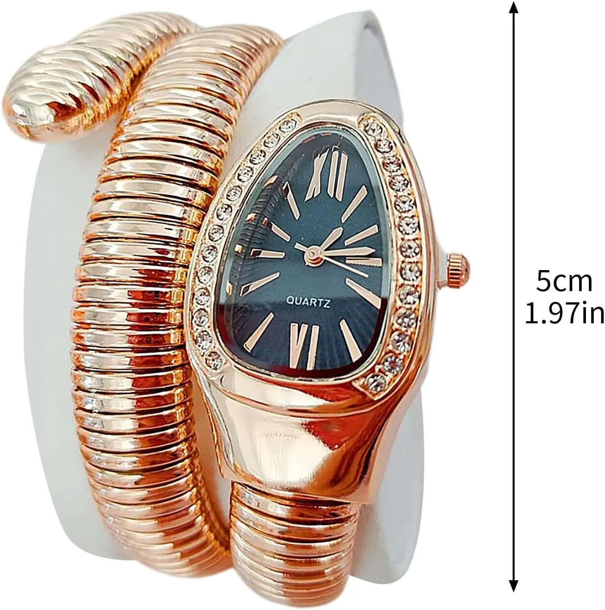 Bangle Fashion conductor gentlemanly Casual Watch with a Box for Women Snake Shape Bangle Watch, Snake Watches for Women, Unique Design Wrap Around Watches, Roman Numerals Dial Snake 