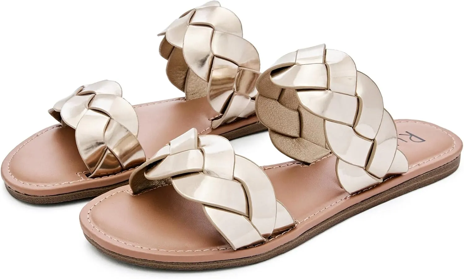 Beach Shoes astute for Women. Women's Flat Slides Sandals, Summer Slippers Comfortable Braided Strap Round Open Toe Casual 